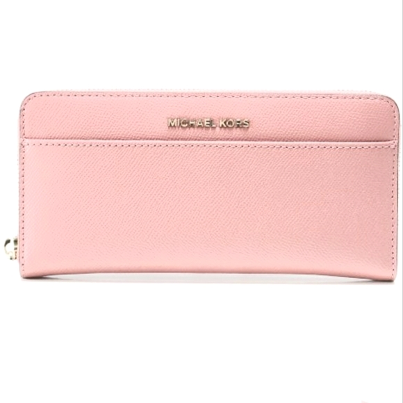 MK Michael Kors Leather Wallet Blush Kors Wallet Soft Pink Blush Leather NWT - Picture 4 of 15